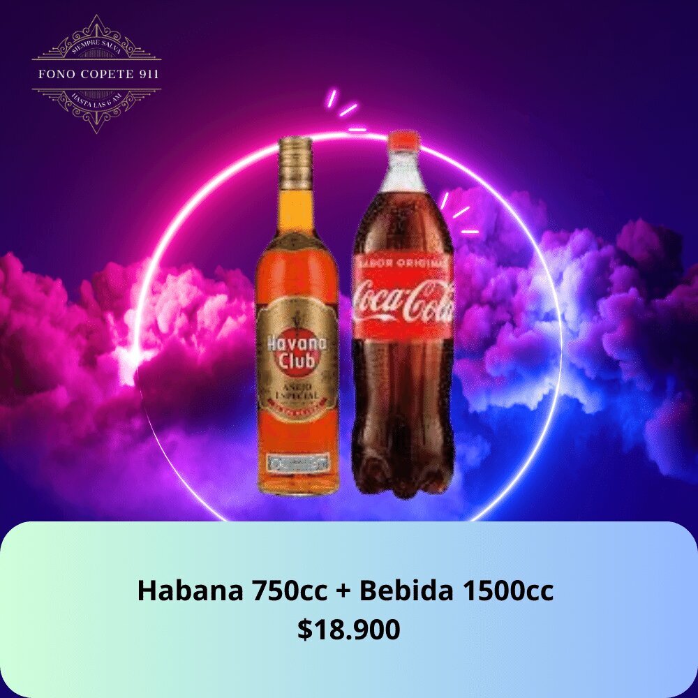 Ron Habana 750cc +Bebida 1500cc